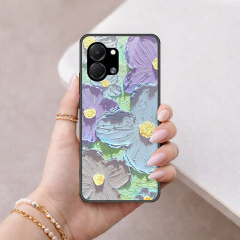 Tecno Spark Go 3 Cover - Floral Series - Design 1 - Purple & Aqua - HQ Premium Shine Durable Shatterproof Case