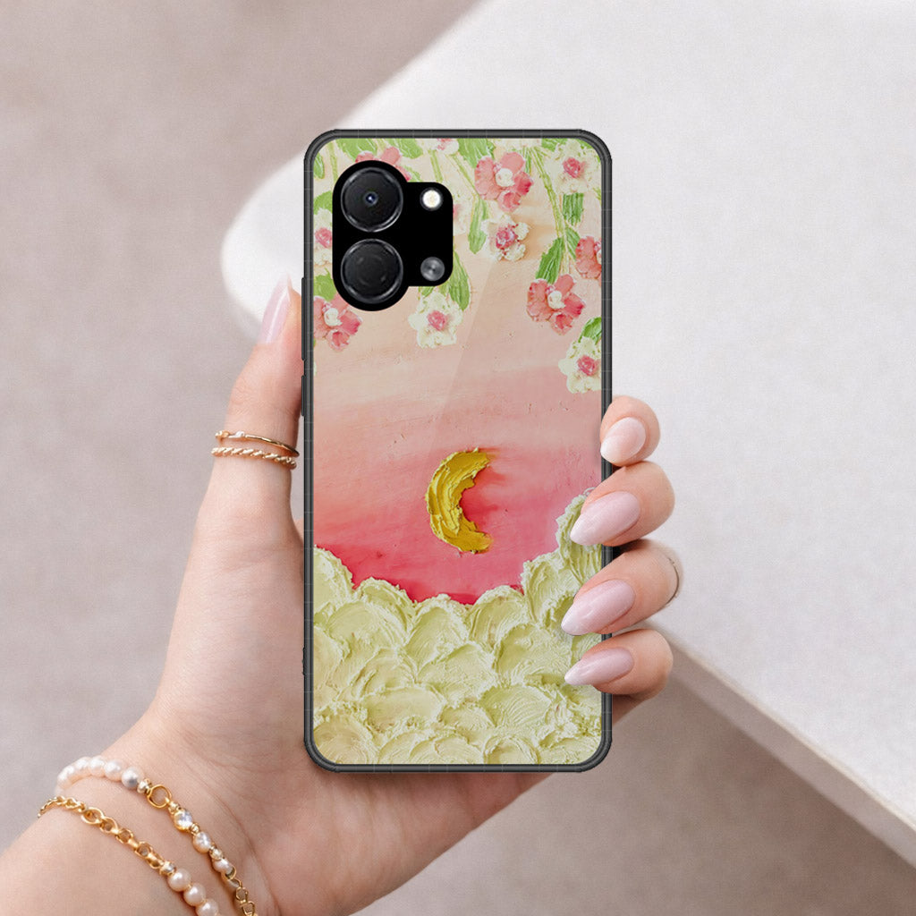 Tecno Spark Go 3 Cover - Floral Series - Design 7 - Pink & Yellow - HQ Premium Shine Durable Shatterproof Case