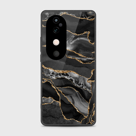 Vivo V40 - Black Marble Series - HQ Premium Shine Durable Shatterproof Case