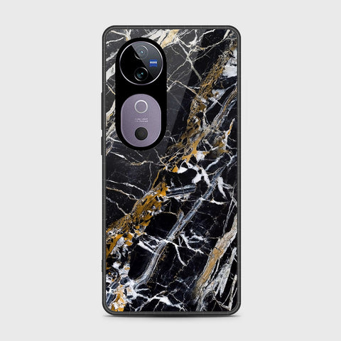 Vivo V40 Pro - Black Marble Series - HQ Premium Shine Durable Shatterproof Case