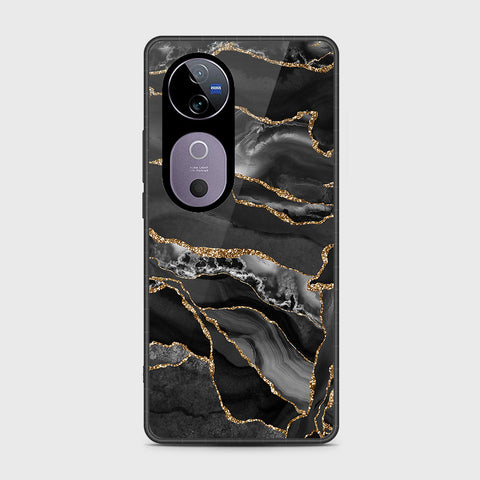 Vivo V40 Pro - Black Marble Series - HQ Premium Shine Durable Shatterproof Case