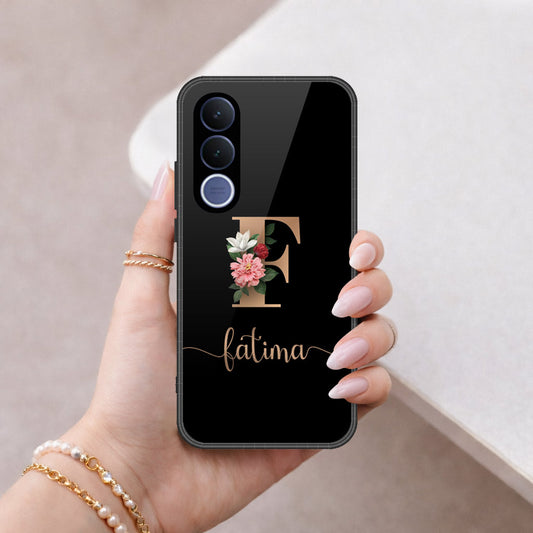 vivo V70 FE Cover - Personalized Alphabet Series - HQ Ultra Shine Premium Infinity Glass Soft Silicon Borders Case