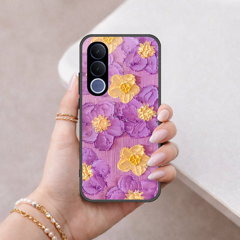 vivo V70 FE Cover - Floral Series - Design 8 - Purple & Yellow - HQ Premium Shine Durable Shatterproof Case