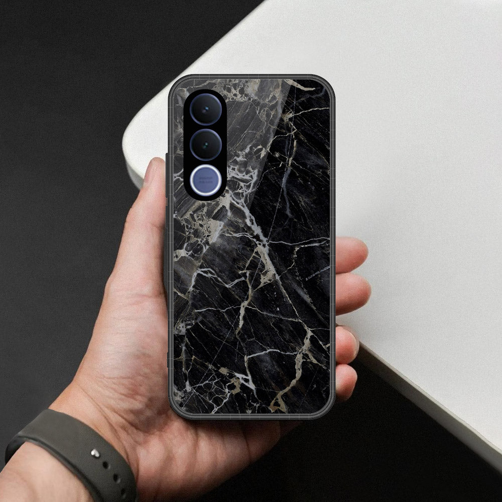 vivo V70 FE Cover - Black Marble Series - HQ Premium Shine Durable Shatterproof Case