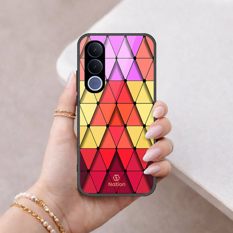 vivo V70 FE Cover - Onation Pyramid Series - HQ Ultra Shine Premium Infinity Glass Soft Silicon Borders Case