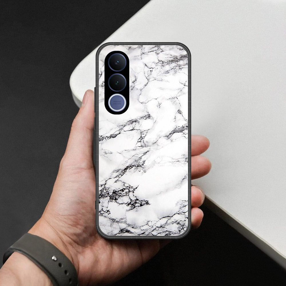 vivo V70 FE Cover - White Marble Series - HQ Premium Shine Durable Shatterproof Case