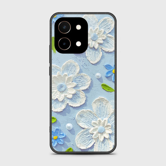 Vivo Y28 4G Cover - Floral Series - Design 3 - Sky Blue - HQ Premium Shine Durable Shatterproof Case