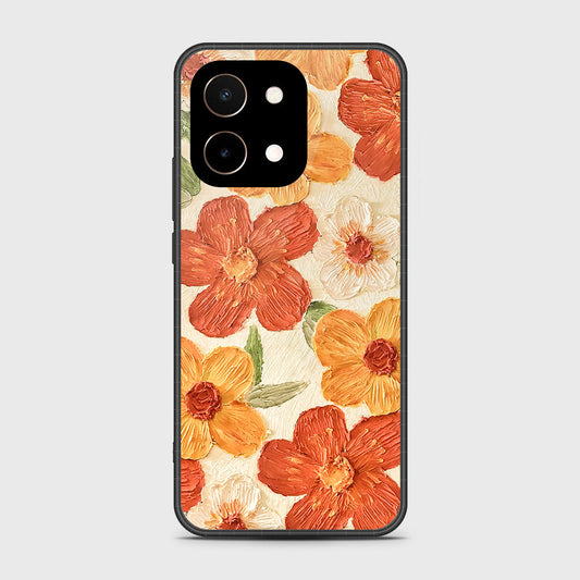 Vivo Y28 4G Cover - Floral Series - Design 6 - Red & Orange - HQ Premium Shine Durable Shatterproof Case