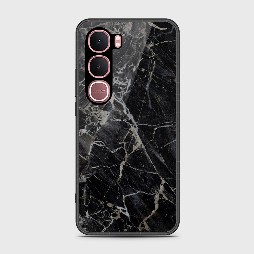 Vivo Y31 5G - Black Marble Series - HQ Ultra Shine Premium Infinity Glass Soft Silicon Borders Case