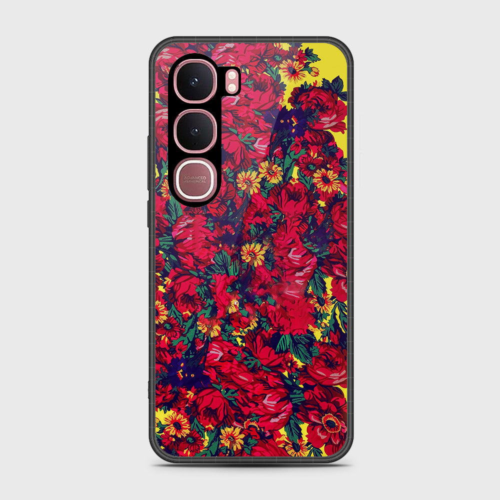 Vivo Y31 5G - Floral Series - HQ Ultra Shine Premium Infinity Glass Soft Silicon Borders Case