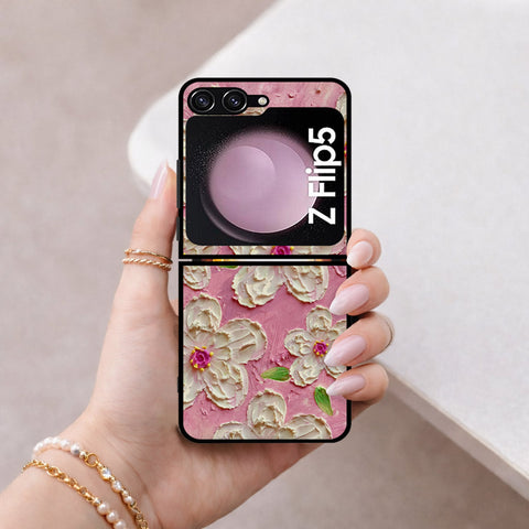 Samsung Galaxy Z Flip 6 Cover - Floral Series - Design 5 - Pink & White - HQ Premium Shine Durable Shatterproof Case