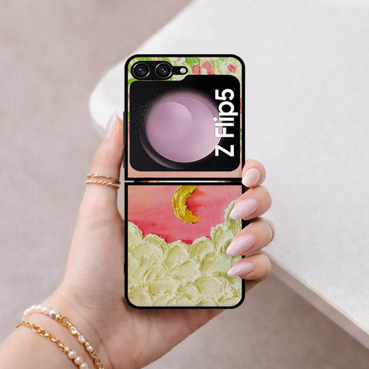 Samsung Galaxy Z Flip 6 Cover - Floral Series - Design 7 - Pink & Yellow - HQ Premium Shine Durable Shatterproof Case