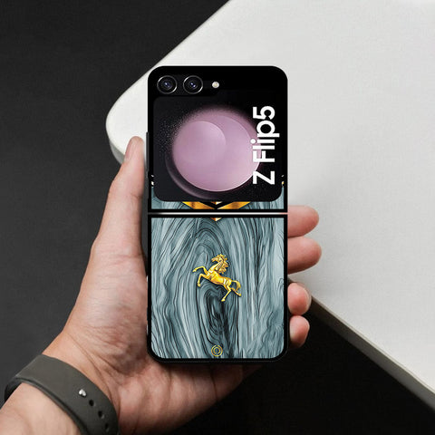 Samsung Galaxy Z Flip 6 Cover - Majestic Royal V Design - HQ Premium Shine Durable Shatterproof Case