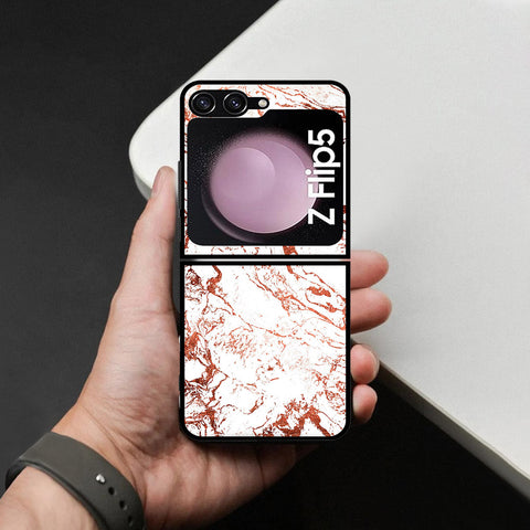 Samsung Galaxy Z Flip 6 Cover - White Marble Series 2 - HQ Premium Shine Durable Shatterproof Case