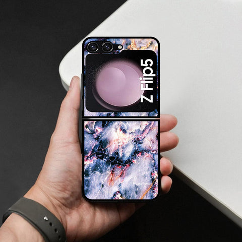 Samsung Galaxy Z Flip 6 Cover - Colorful Marble Series - HQ Premium Shine Durable Shatterproof Case