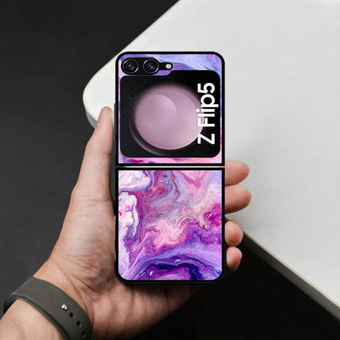 Samsung Galaxy Z Flip 6 Cover - Colorful Marble Series - HQ Premium Shine Durable Shatterproof Case