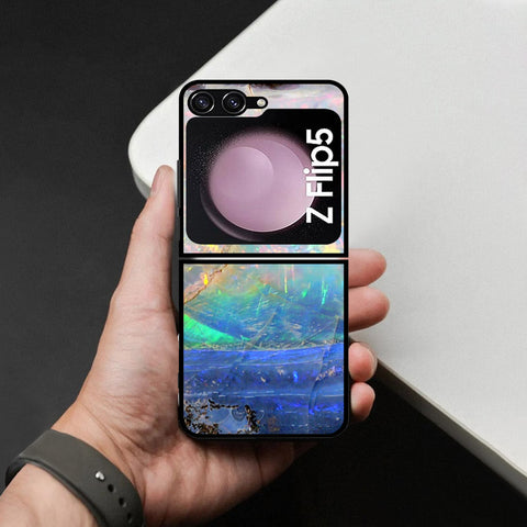 Samsung Galaxy Z Flip 6 Cover - Colorful Marble Series - HQ Premium Shine Durable Shatterproof Case