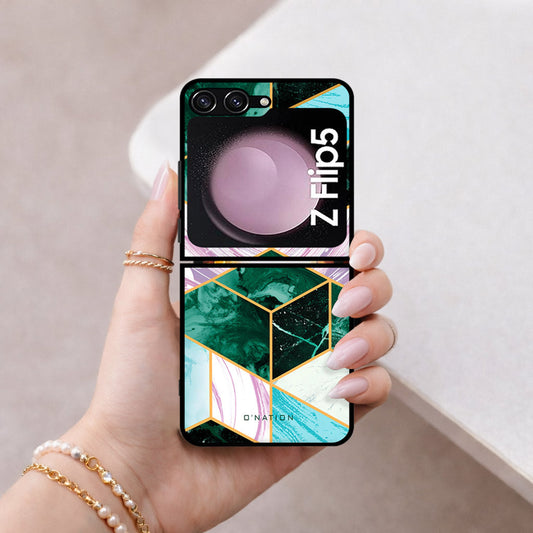 Samsung Galaxy Z Flip 7 FE Cover - O'Nation Shades of Marble Series - HQ Premium Shine Durable Shatterproof Case