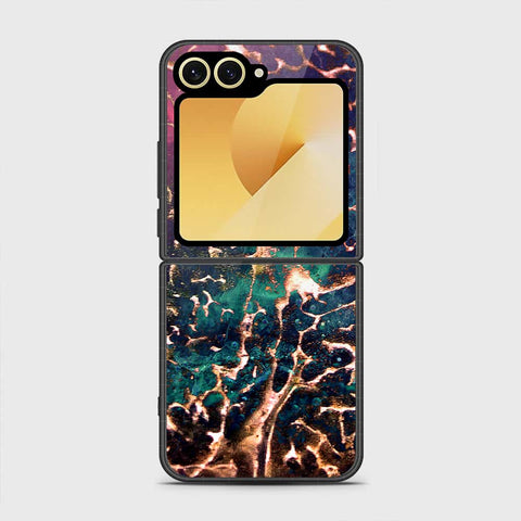Samsung Galaxy Z Flip 6 Cover - Colorful Marble Series - HQ Premium Shine Durable Shatterproof Case