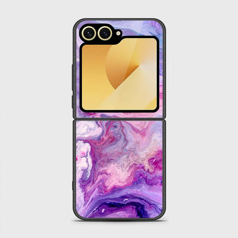 Samsung Galaxy Z Flip 6 Cover - Colorful Marble Series - HQ Premium Shine Durable Shatterproof Case