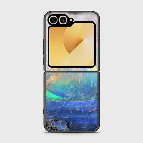 Samsung Galaxy Z Flip 6 Cover - Colorful Marble Series - HQ Premium Shine Durable Shatterproof Case