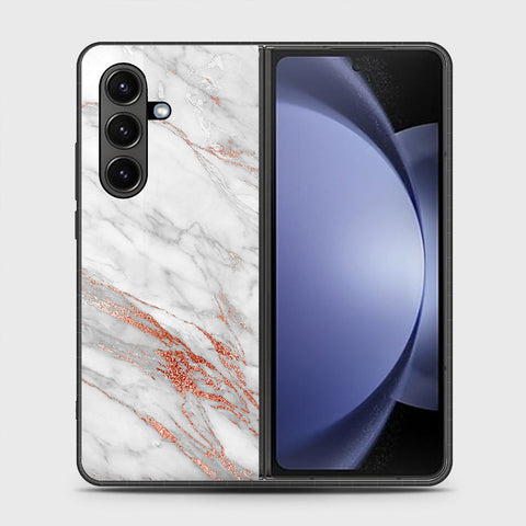 Samsung Galaxy Z Fold 7 - White Marble Series - HQ Premium Shine Durable Shatterproof Case
