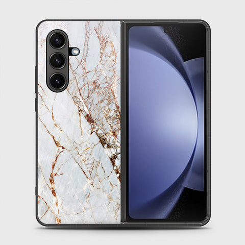 Samsung Galaxy Z Fold 7 - White Marble Series - HQ Premium Shine Durable Shatterproof Case