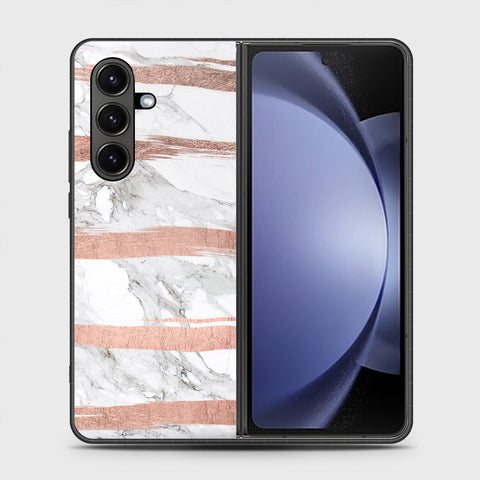Samsung Galaxy Z Fold 7 - White Marble Series - HQ Premium Shine Durable Shatterproof Case
