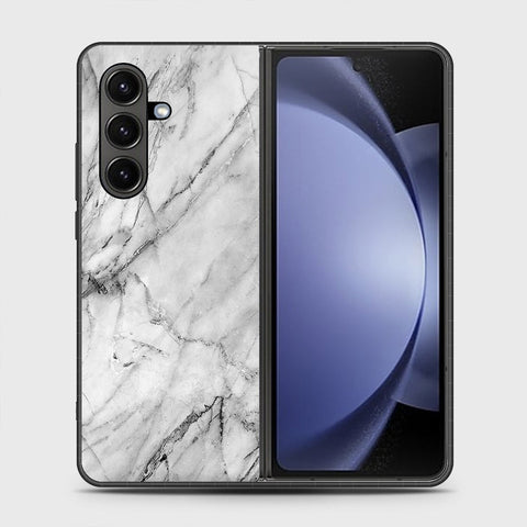 Samsung Galaxy Z Fold 7 - White Marble Series - HQ Premium Shine Durable Shatterproof Case