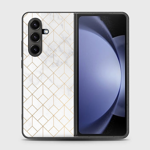 Samsung Galaxy Z Fold 7 - White Marble Series 2 - HQ Premium Shine Durable Shatterproof Case