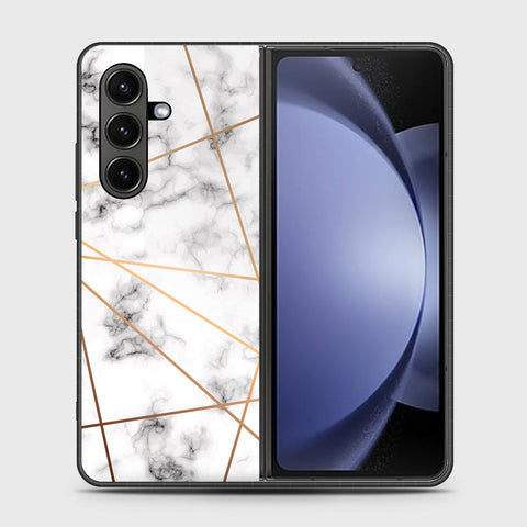 Samsung Galaxy Z Fold 7 - White Marble Series 2 - HQ Premium Shine Durable Shatterproof Case