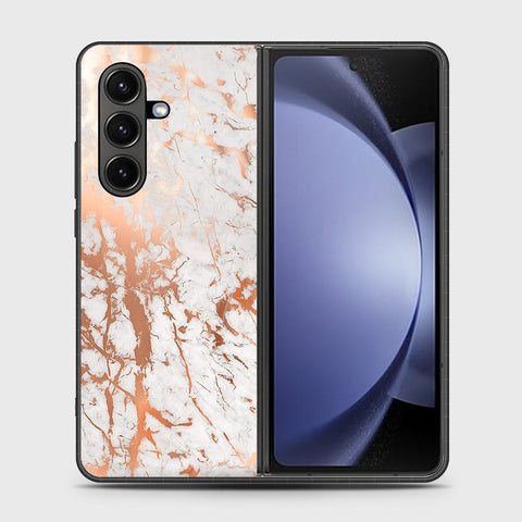 Samsung Galaxy Z Fold 7 - White Marble Series 2 - HQ Premium Shine Durable Shatterproof Case