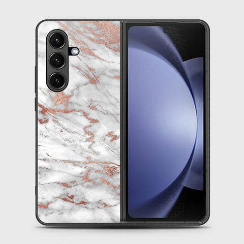 Samsung Galaxy Z Fold 7 - White Marble Series 2 - HQ Premium Shine Durable Shatterproof Case