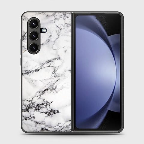 Samsung Galaxy Z Fold 7 - White Marble Series - HQ Premium Shine Durable Shatterproof Case