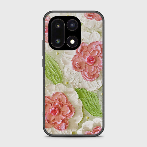 OnePlus 15 Cover - Floral Series - Design 13 - Offwhite & Green - HQ Ultra Shine Premium Infinity Glass Soft Silicon Borders Case
