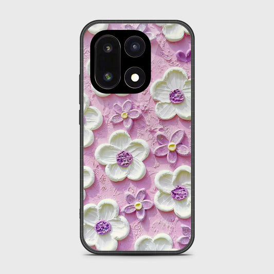 OnePlus 15 Cover - Floral Series - Design 4 - Purple & White - HQ Ultra Shine Premium Infinity Glass Soft Silicon Borders Case