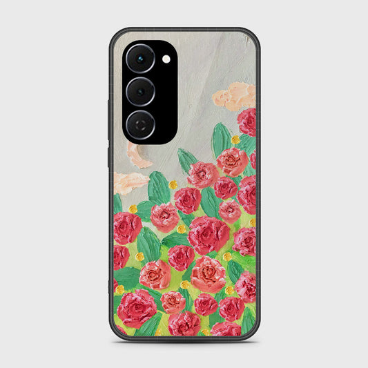 Tecno Spark 40 Pro Plus Cover - Floral Series - Design 10 - Red & Green - HQ Ultra Shine Premium Infinity Glass Soft Silicon Borders Case