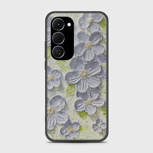 Tecno Spark 40 Pro Plus Cover - Floral Series - Design 12 - Grey & Green - HQ Ultra Shine Premium Infinity Glass Soft Silicon Borders Case