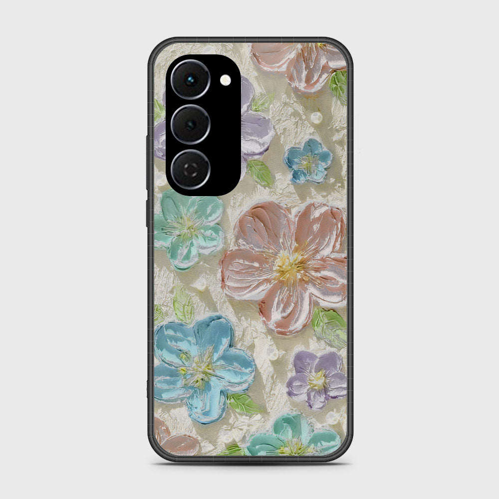 Tecno Spark 40 Pro Plus Cover - Floral Series - Design 14 - Blue & Purple - HQ Ultra Shine Premium Infinity Glass Soft Silicon Borders Case