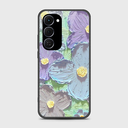 Tecno Spark 40 Pro Plus Cover - Floral Series - Design 1 - Purple & Aqua - HQ Ultra Shine Premium Infinity Glass Soft Silicon Borders Case
