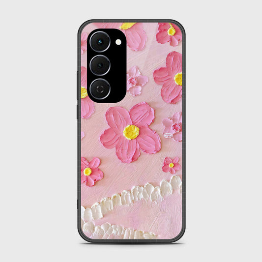 Tecno Spark 40 Pro Plus Cover - Floral Series - Design 2 - Pink - HQ Ultra Shine Premium Infinity Glass Soft Silicon Borders Case