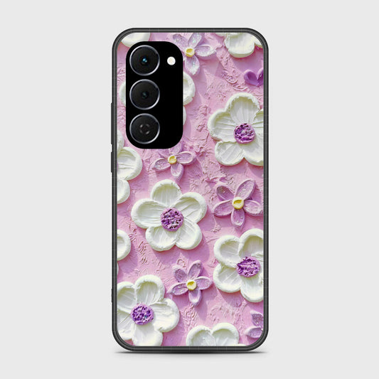 Tecno Spark 40 Pro Plus Cover - Floral Series - Design 4 - Purple & White - HQ Ultra Shine Premium Infinity Glass Soft Silicon Borders Case