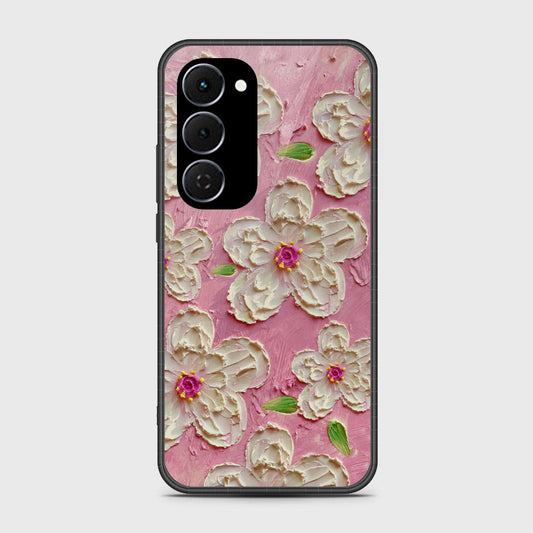 Tecno Spark 40 Pro Plus Cover - Floral Series - Design 5 - Pink & White - HQ Ultra Shine Premium Infinity Glass Soft Silicon Borders Case