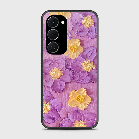 Tecno Spark 40 Pro Plus Cover - Floral Series - Design 8 - Purple & Yellow - HQ Ultra Shine Premium Infinity Glass Soft Silicon Borders Case