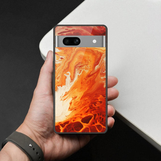 Google Pixel 7a Cover - Mystic Marble Series - HQ Ultra Shine Premium Infinity Glass Soft Silicon Borders Case