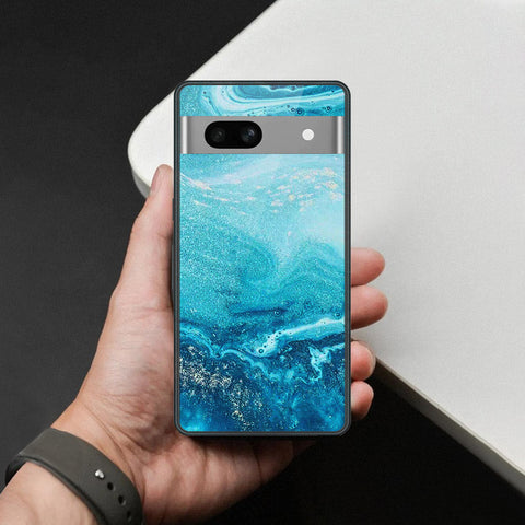 Google Pixel 7a Cover - Mystic Marble Series - HQ Ultra Shine Premium Infinity Glass Soft Silicon Borders Case