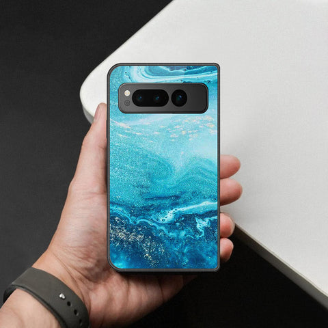 Google Pixel Fold Cover - Mystic Marble Series - HQ Premium Shine Durable Shatterproof Case