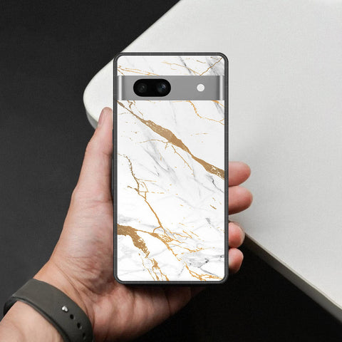 Google Pixel 7a Cover - Mystic Marble Series - HQ Ultra Shine Premium Infinity Glass Soft Silicon Borders Case