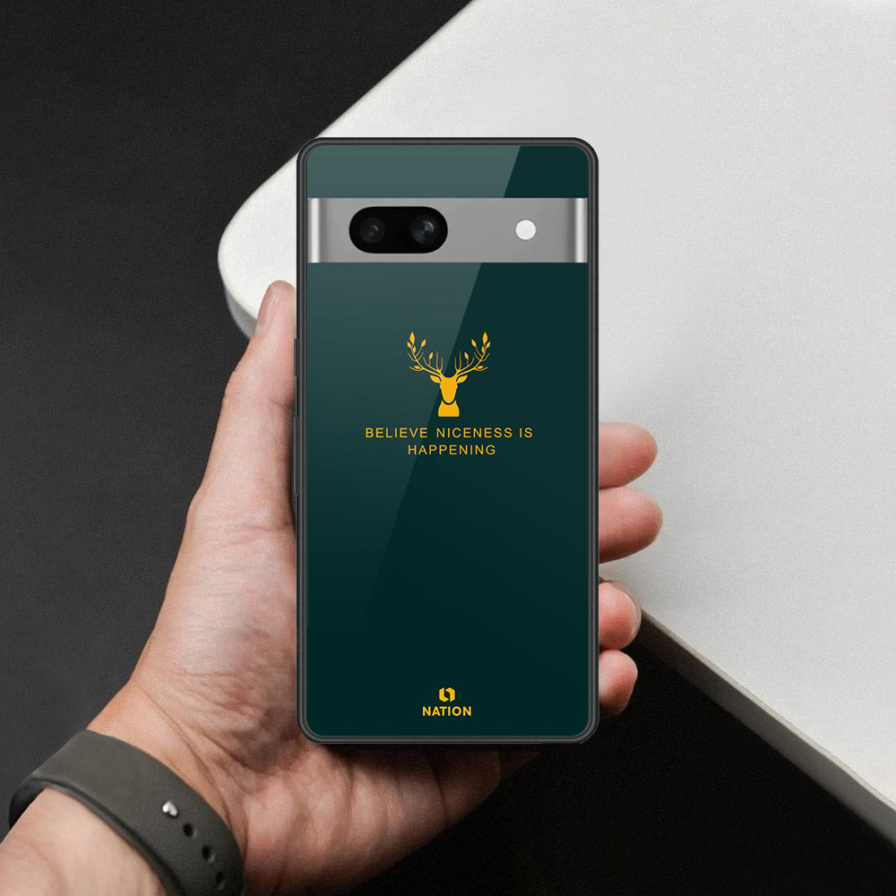 Google Pixel 7a Cover - Nice Series - HQ Ultra Shine Premium Infinity Glass Soft Silicon Borders Case