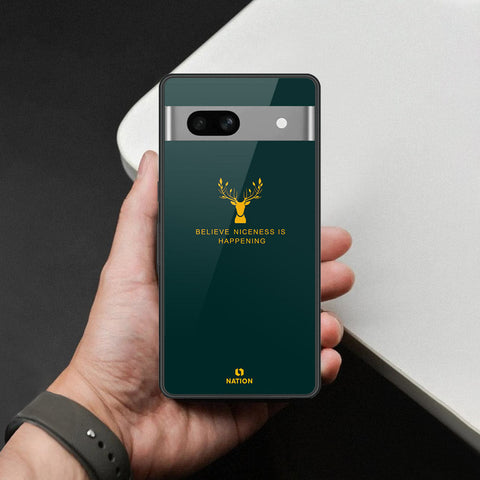 Google Pixel 7a Cover - Nice Series - HQ Ultra Shine Premium Infinity Glass Soft Silicon Borders Case